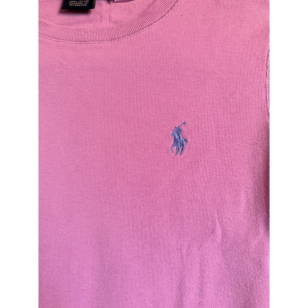 Ralph Lauren Sport Womens XS Lavender Long Sleeve Crew Neck Cotton Pony Logo Tee - Picture 2 of 6